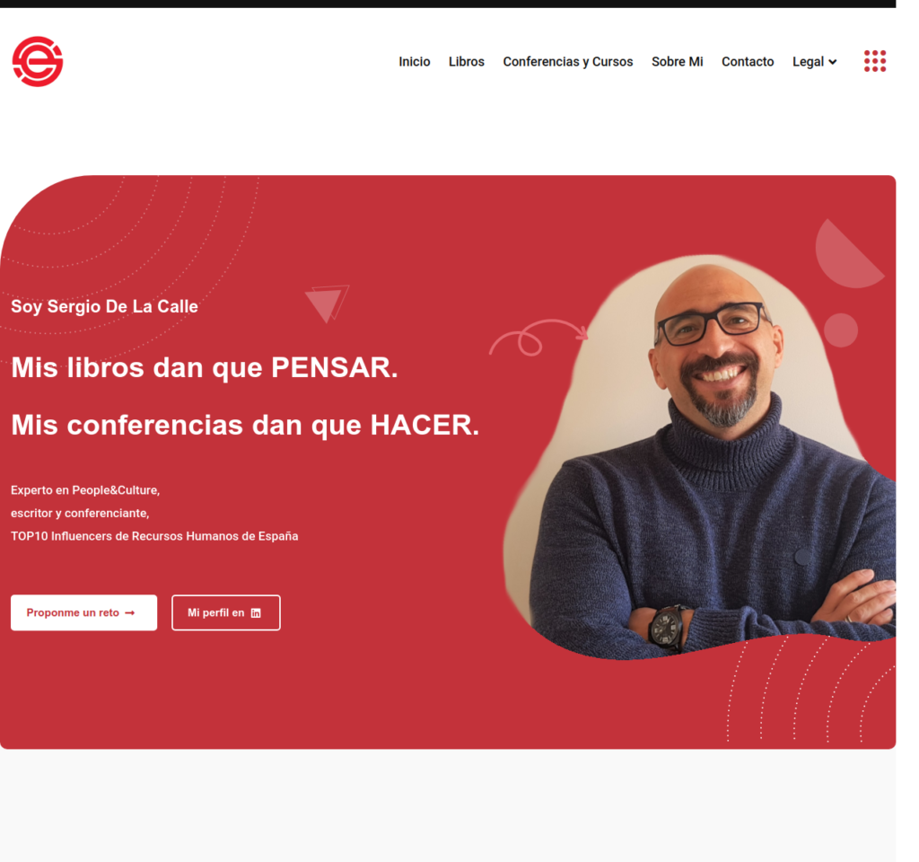 Página de inicio de la web de Sergio de La Calle, autor y conferenciante